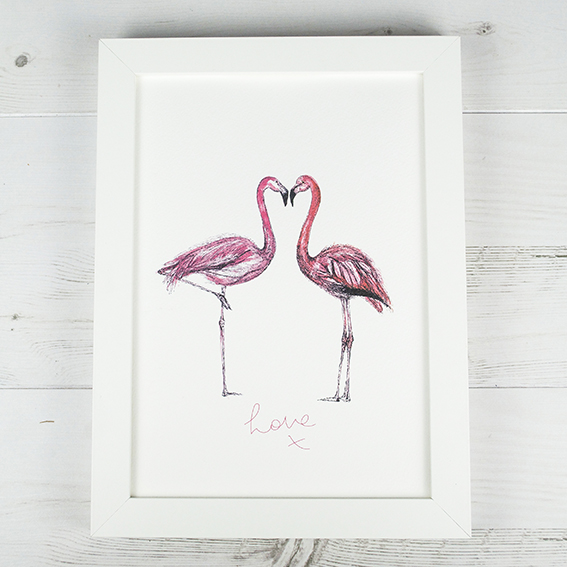 Flamingo Pair Print. Ella Johnston ellasplace.co.uk