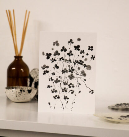 Blossom, sumi-e inspired greeting card. Ella Johnston