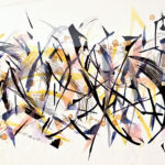 Bats in the garden, ink on Fabrino water colour paper