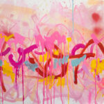 Ice cream kisses, acrylic and paint marker on canvas